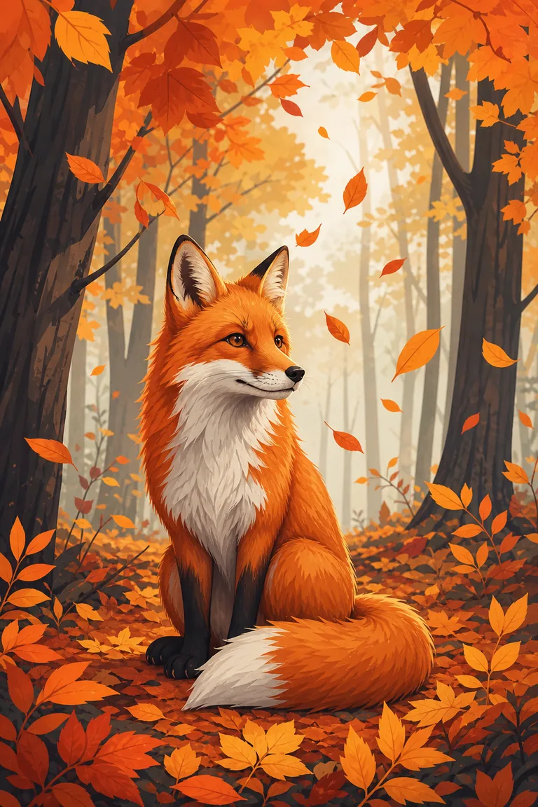 Example illustration created with the AI image generator: red fox in an autumn forest